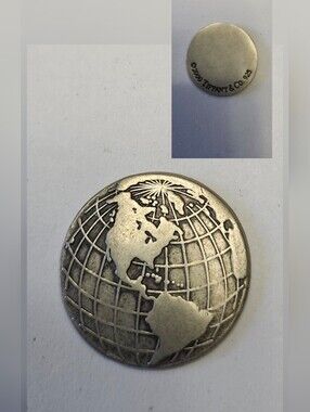 Vintage Tiffany & Co. 925 Sterling Silver Round World Disc Year 2000